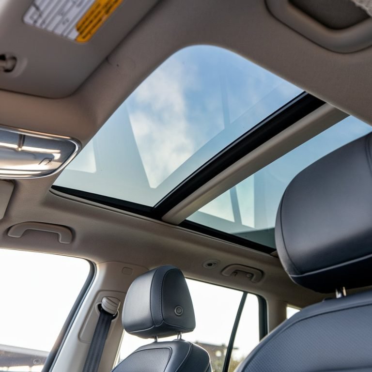 VW Tiguan roof lining being replaced