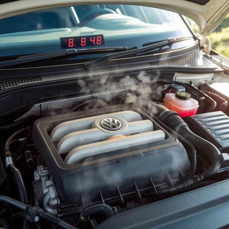 Volkswagen Golf temperature gauge showing overheating