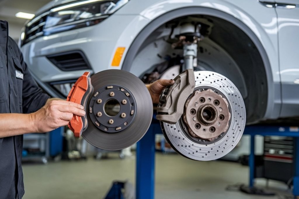 Brake pad change on a VW Tiguan