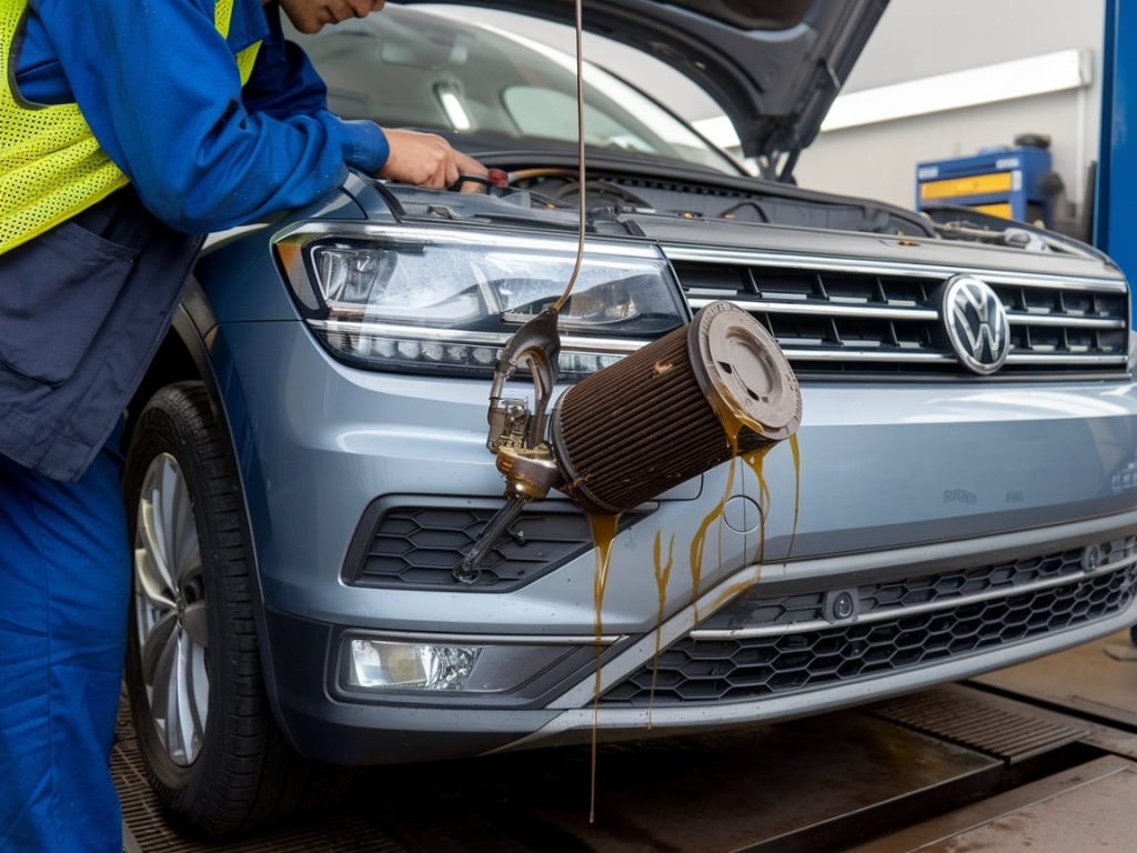 Fuel system work on a VW Tiguan in our workshop