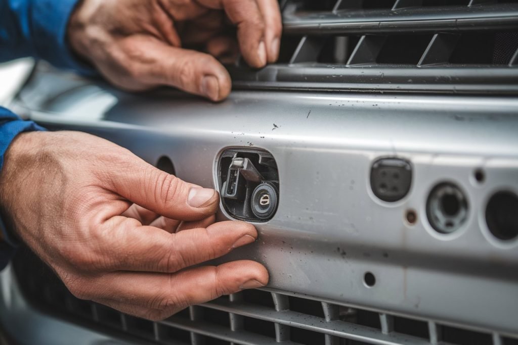 Close up of a Volkswagen Golf front parking sensor