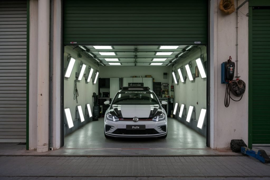 Volkswagen Golf parked in our Dubai garage