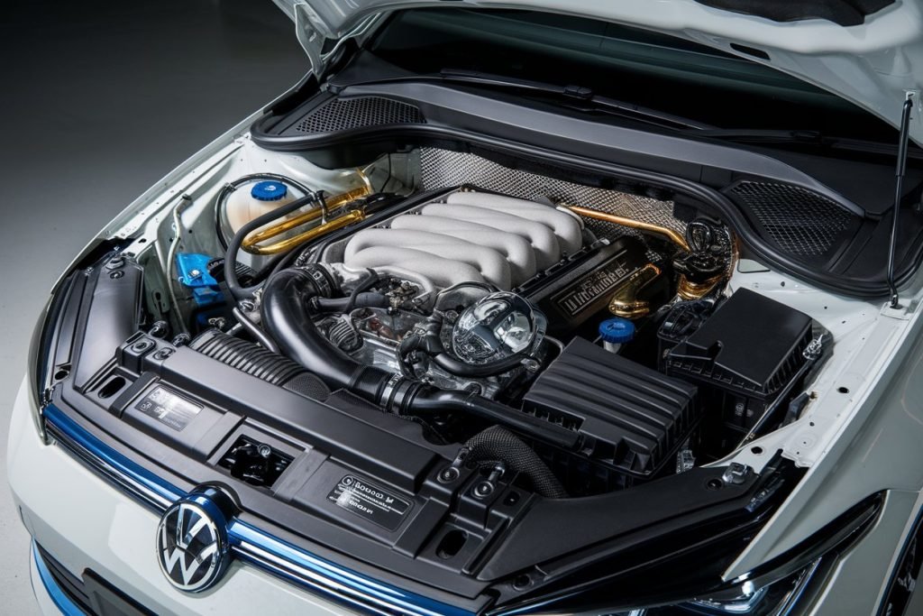 Volkswagen Golf GTI engine bay in our Dubai workshop