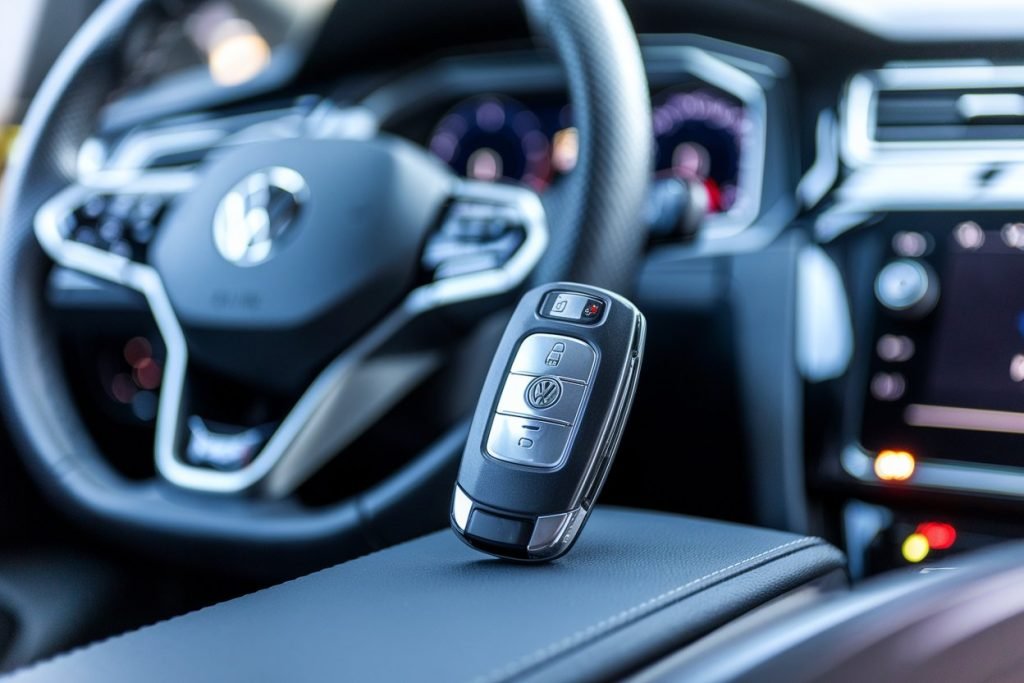 Volkswagen remote key fob close up