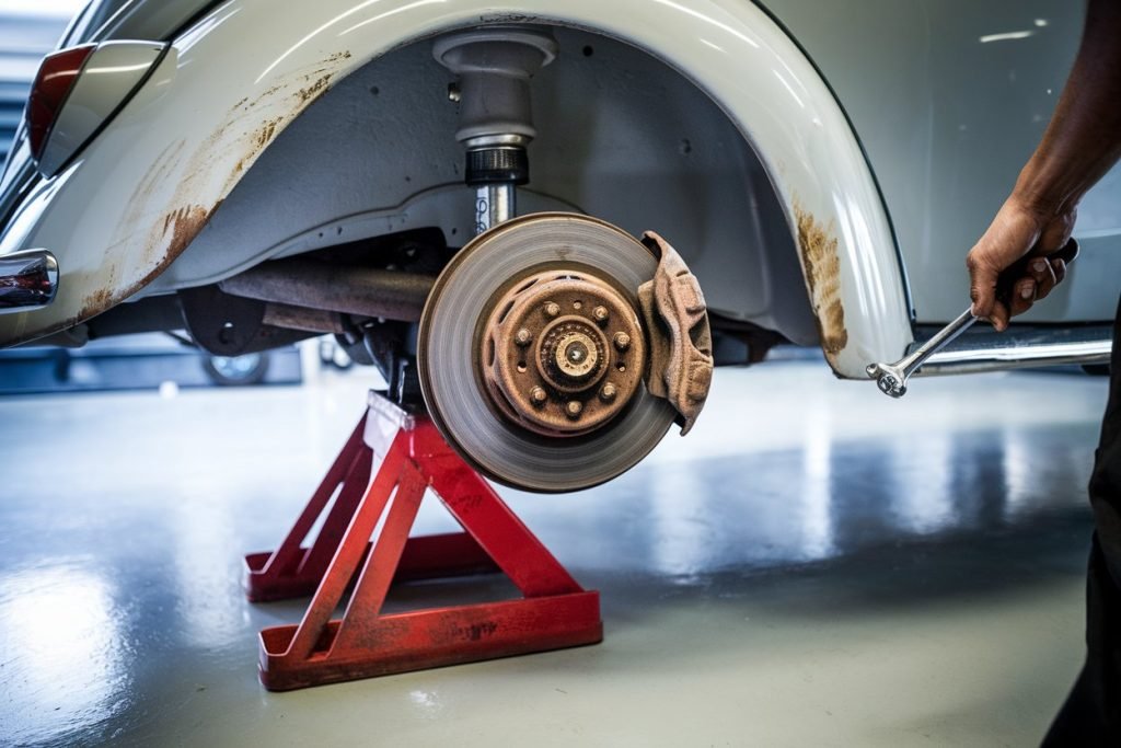 Rear wheel hub and bearing inspected for vibration