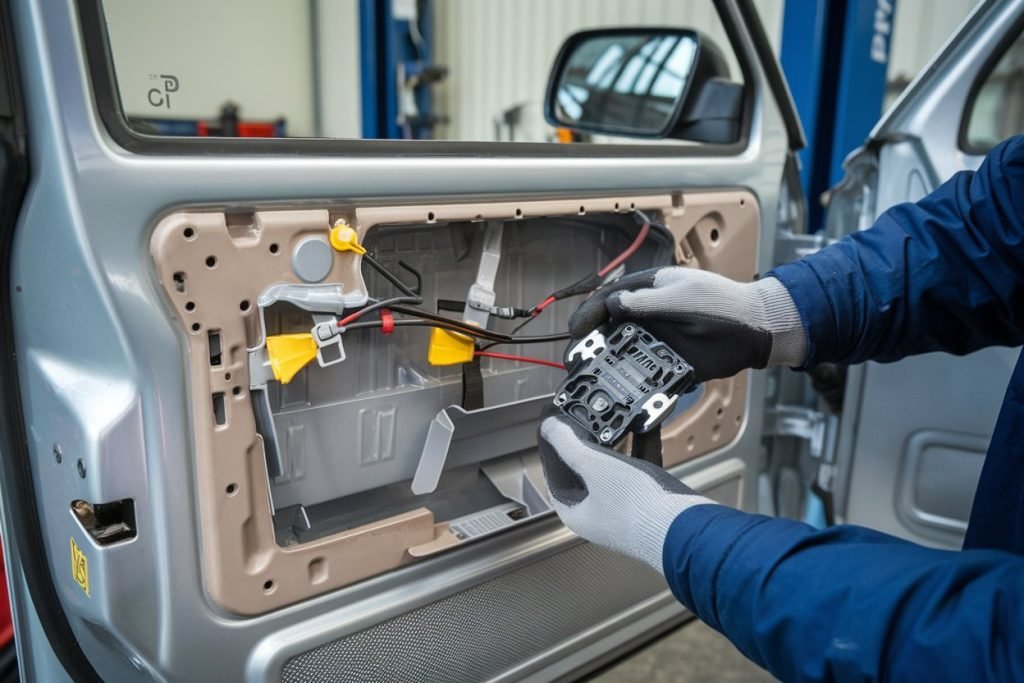 Volkswagen Golf door panel removed for window motor repair