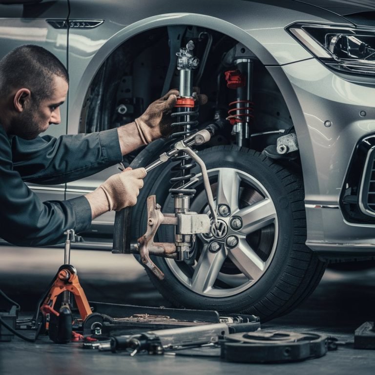 Volkswagen shock absorber removed for replacement
