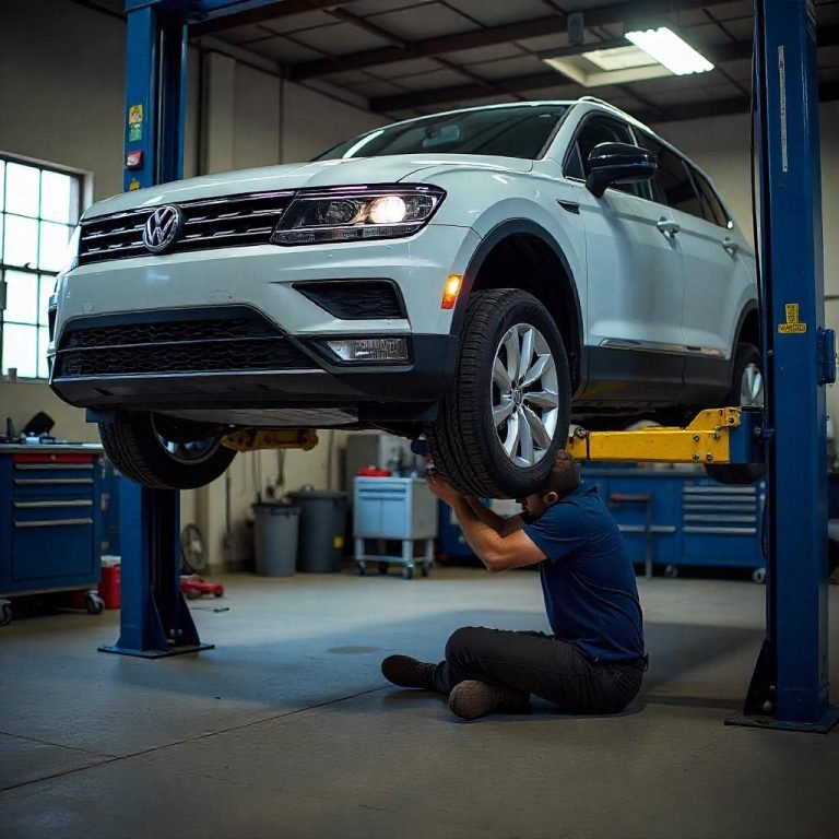 Rear main seal area on a VW Tiguan with the gearbox removed