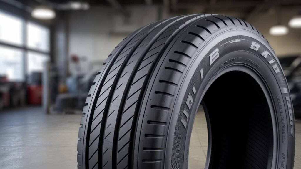Volkswagen tyre sidewall showing the size and rating markings