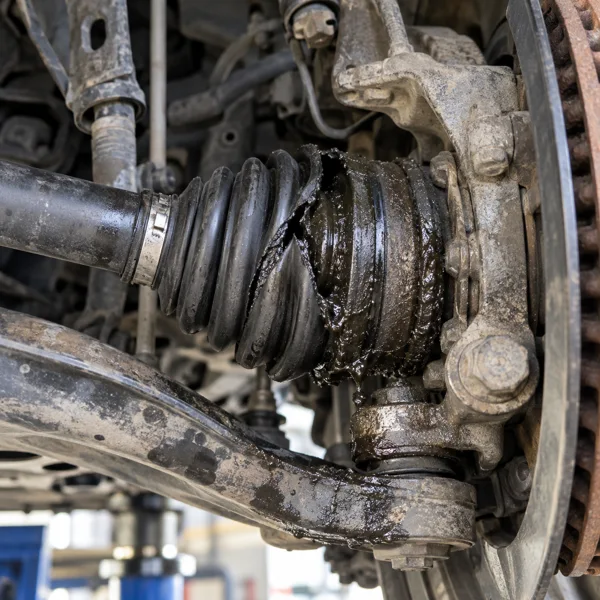 Volkswagen Touareg prop shaft under the car checked for joint and centre bearing wear