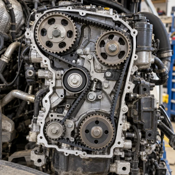 TDI engine timing belt and pulleys