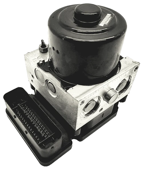 ABS assembly with pump motor, hydraulic block and electrical connector