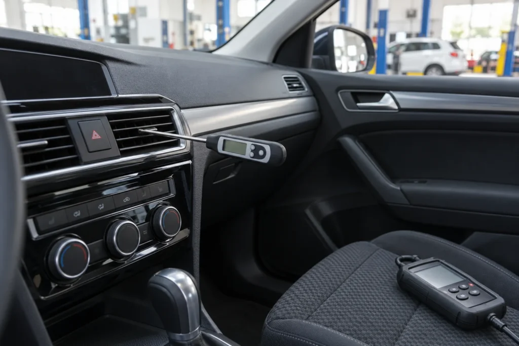 AC vent temperature measurement inside a Volkswagen