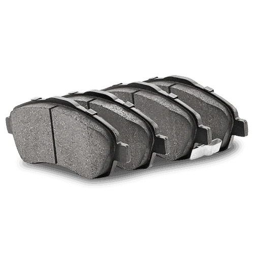 Set of four disc brake pads shown as a parts reference
