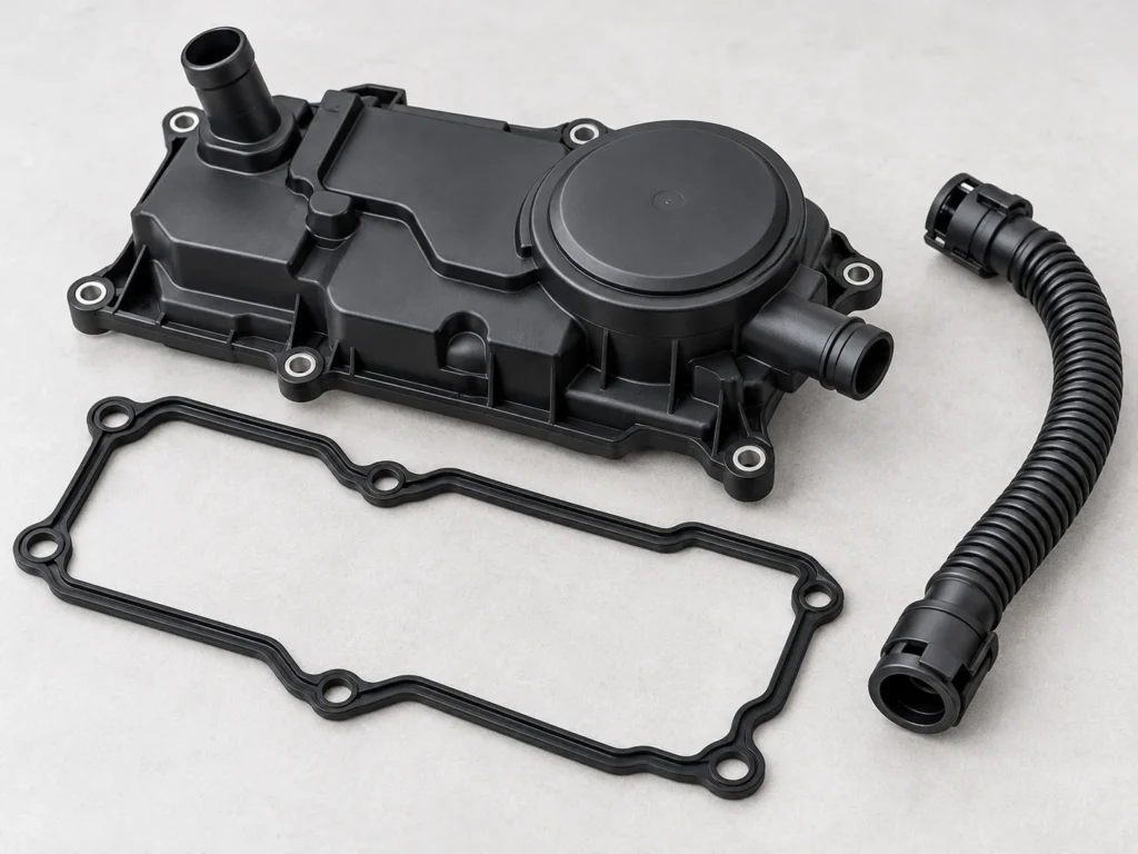 Volkswagen PCV oil separator module and its hose