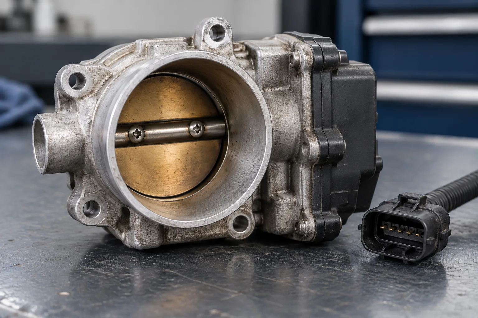 Generic electronic throttle body with its actuator housing and connector