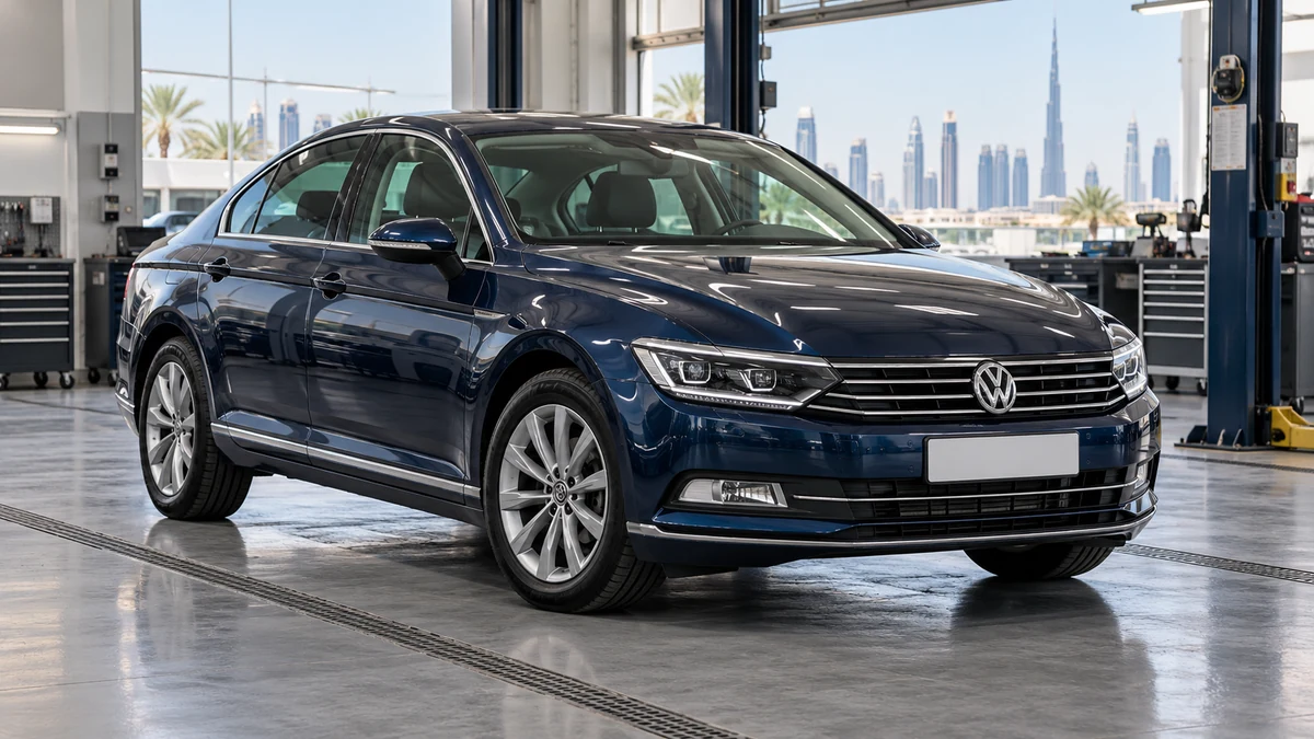 Volkswagen Passat B8 shown in a workshop